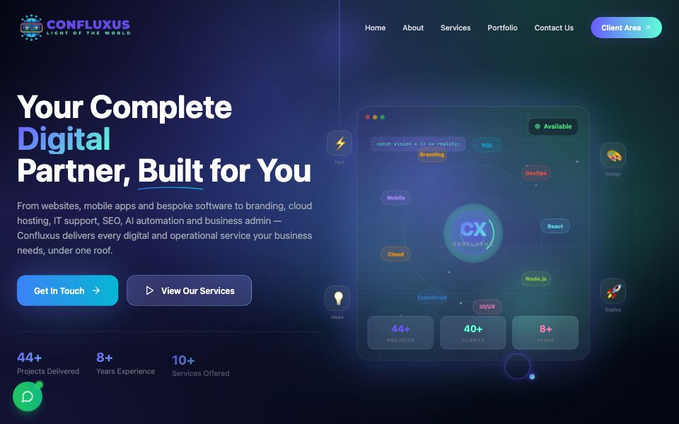 Confluxus - website screenshot
