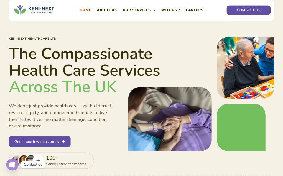 Keni-Next Healthcare - website screenshot
