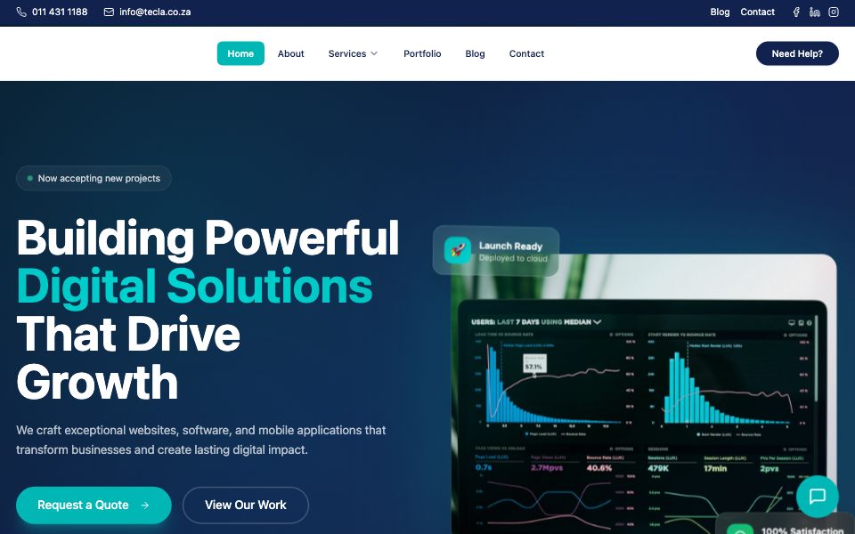 TECLA - website screenshot